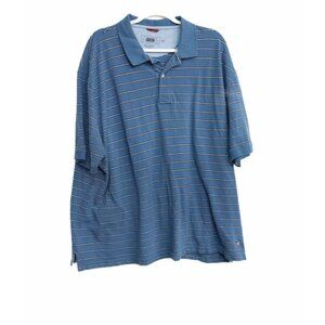 Wrangler Mens 3XL Blue Striped Polo Shirt 100% Cotton